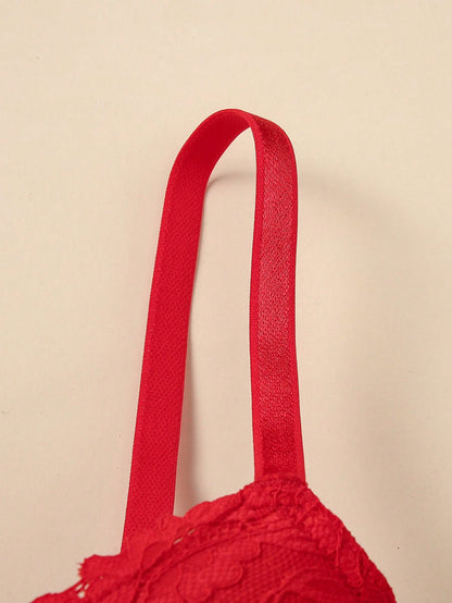 3Pcs/Set Valentine'S Day Lace Underwire Bra Set for Women