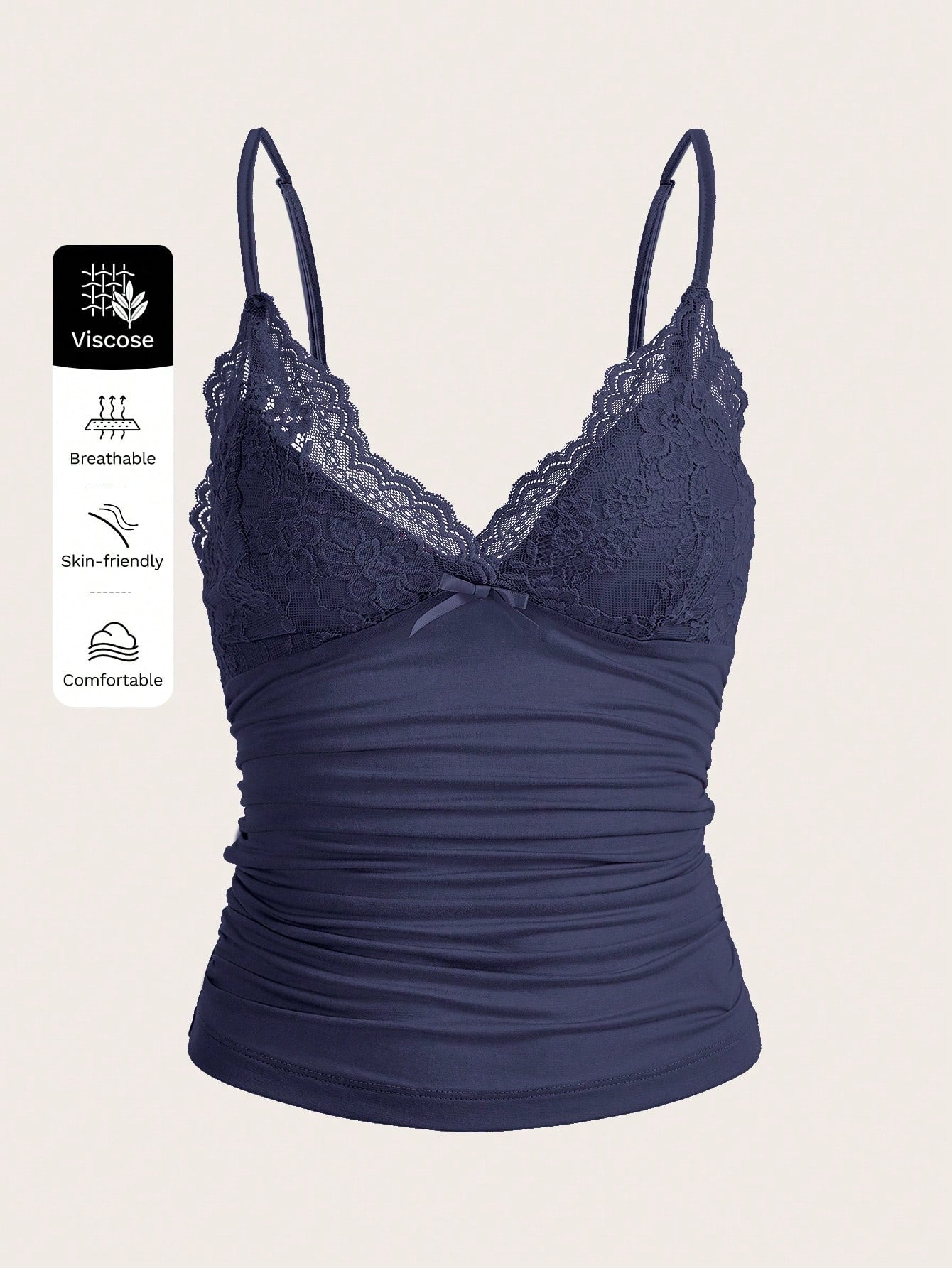 ICON Women'S Lace Patchwork Pleated Y2K Cami Tank Top