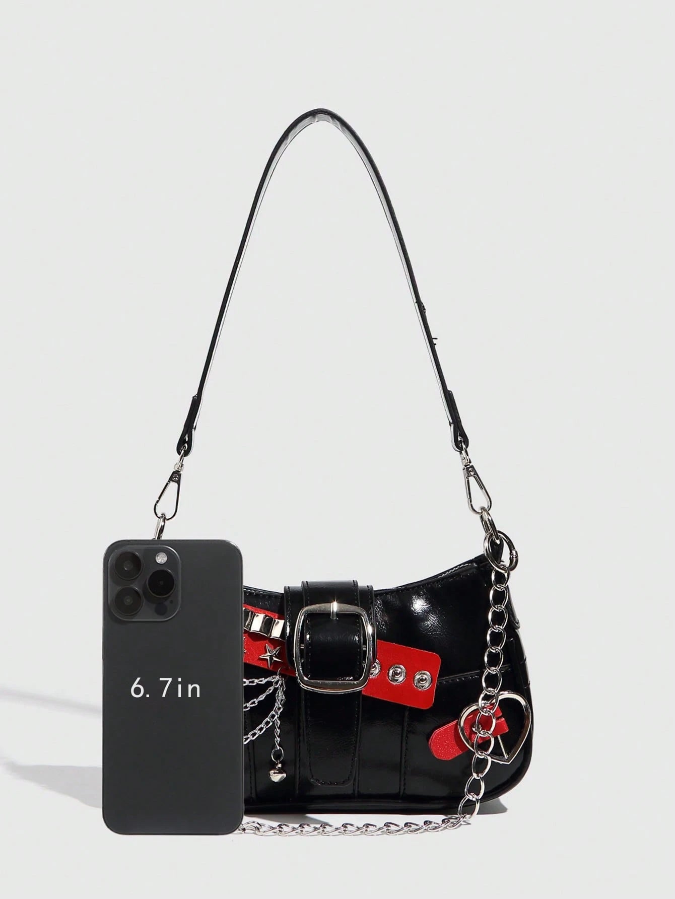 Y2K Lace Bow Bag with Unique Star & Moon Design Silver Shoulder Chain Crossbody Bag, Versatile for Streetwear, Party Outfits, Also Suitable as a Gift. Starry Print Black Handbag for Women