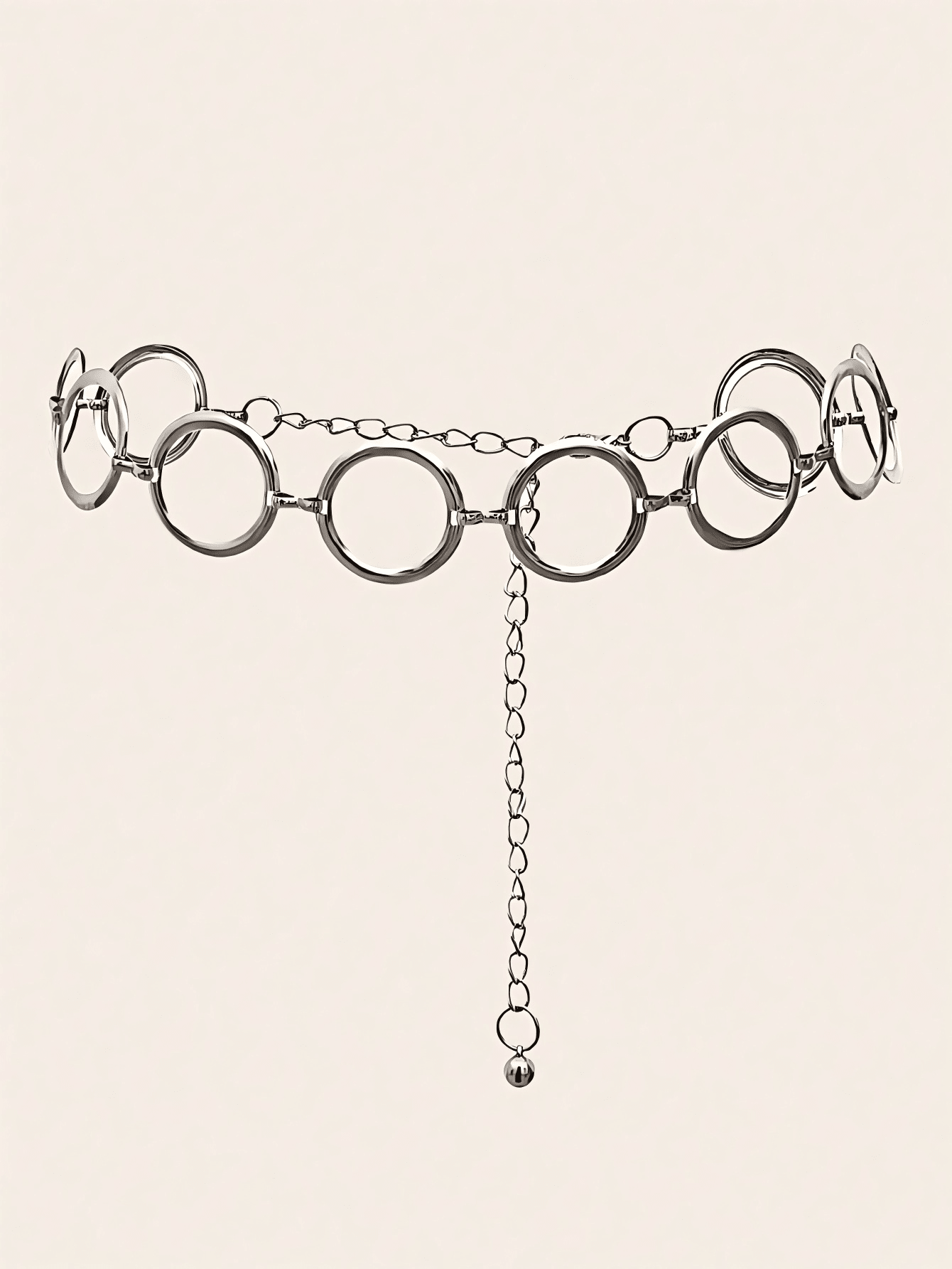 1Pc Women Metallic Silver Circle Waist Chain, Versatile Cinch Waist Vintage Belt, Fit Dresses, Coats, Jeans for Daily Wear & Occasions Summer, School Fall, Autumn, Halloween