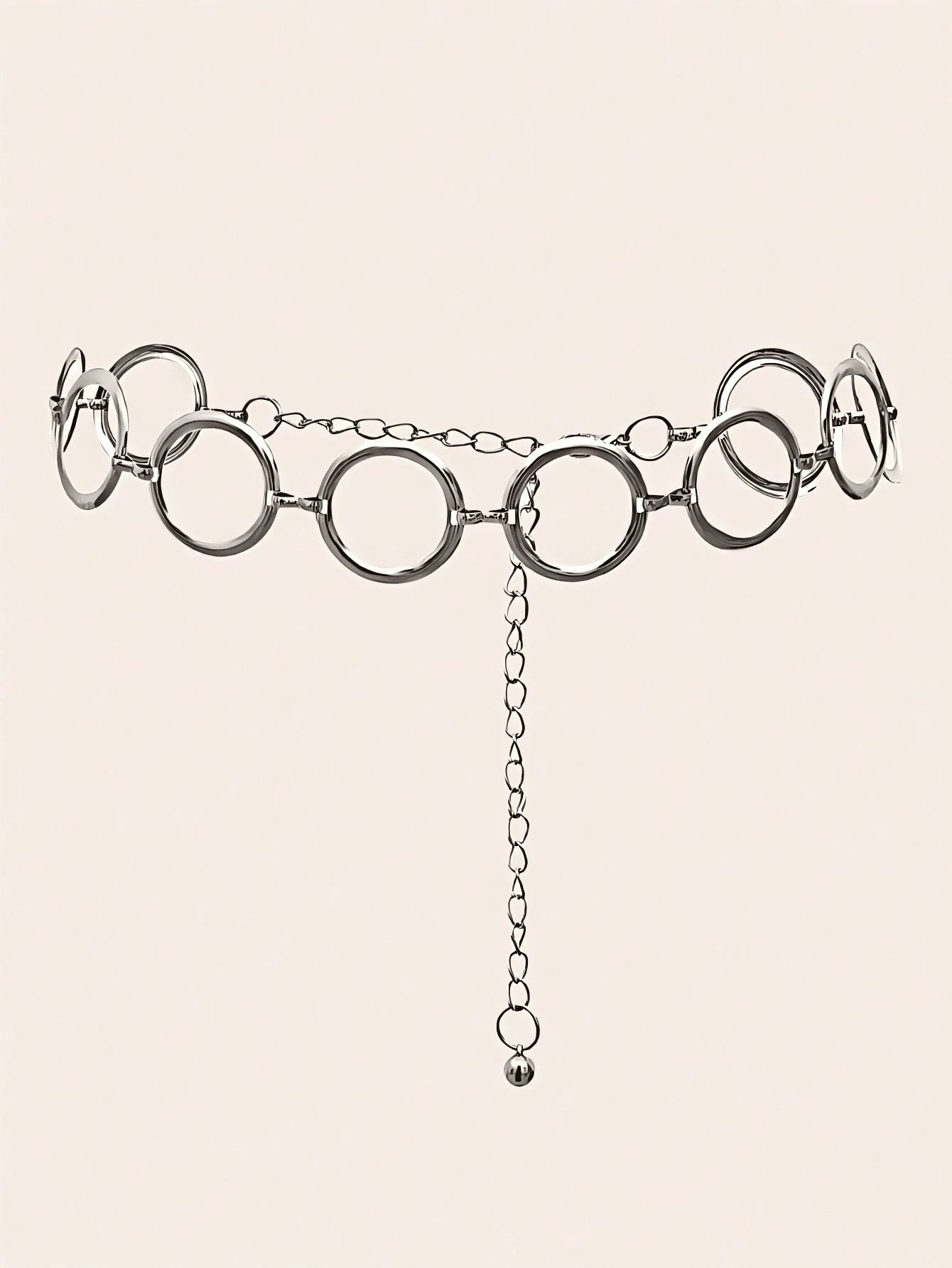 1Pc Women Metallic Silver Circle Waist Chain, Versatile Cinch Waist Vintage Belt, Fit Dresses, Coats, Jeans for Daily Wear & Occasions Summer, School Fall, Autumn, Halloween