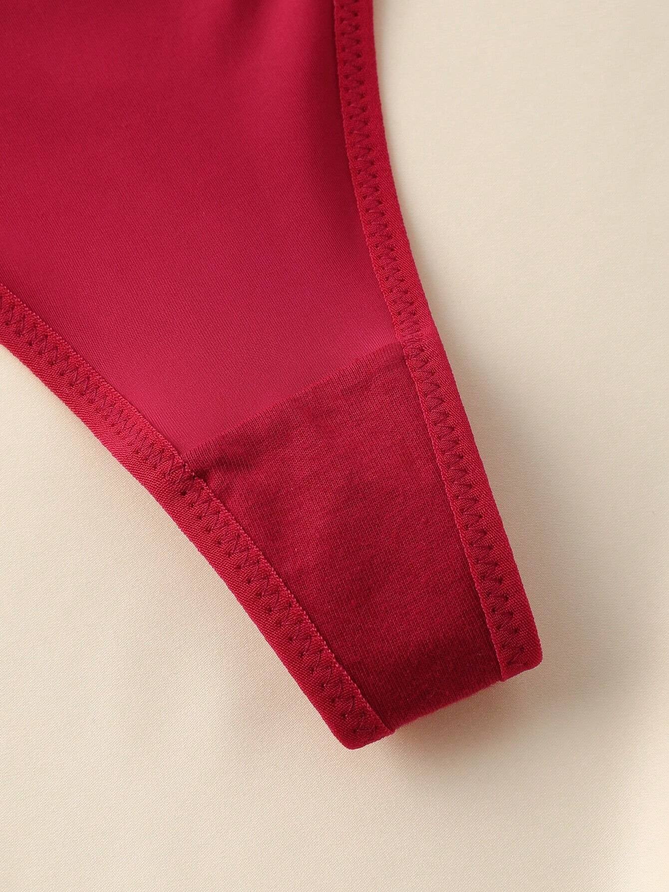 3Pcs/Pack Women'S Solid Color Metal Ring Linked Sexy G-String Panties