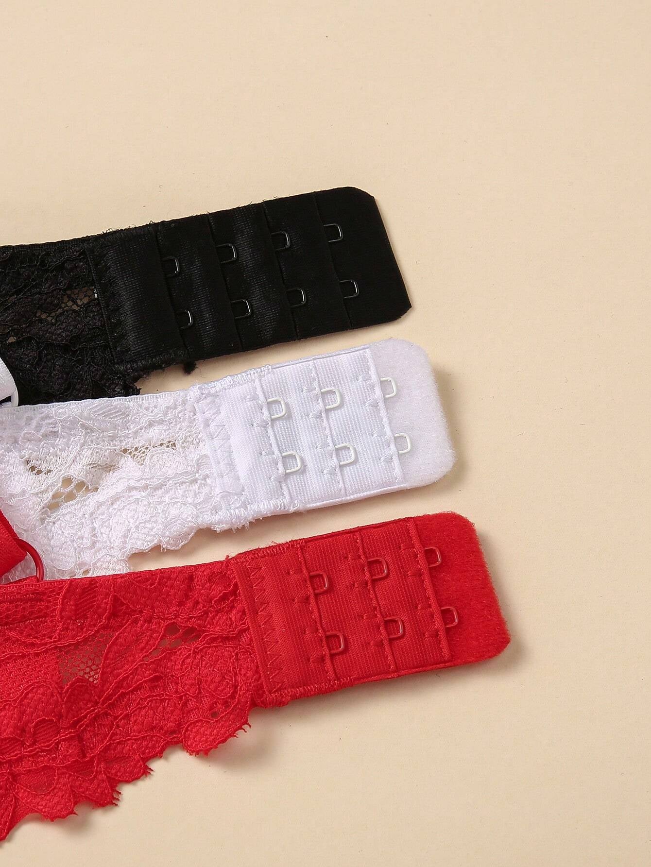 3Pcs/Set Valentine'S Day Lace Underwire Bra Set for Women