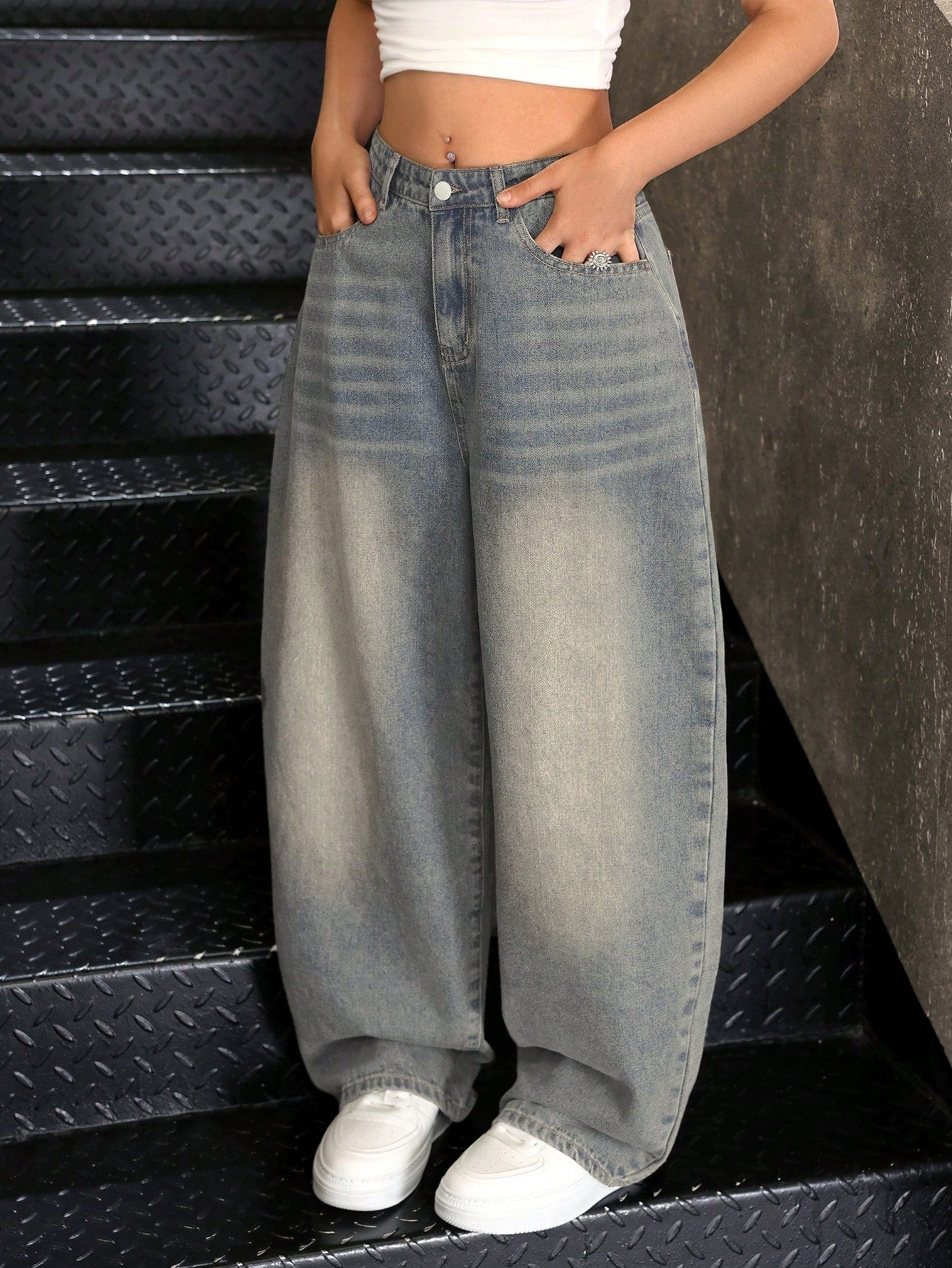 Teen Girls' Retro Vintage Y2K Style 2000S Casual Boyfriend Baggy Denim Jeans for Streetwear Outfits,Girls' Summer Boho Rave Concert Outfits Festival Outfits