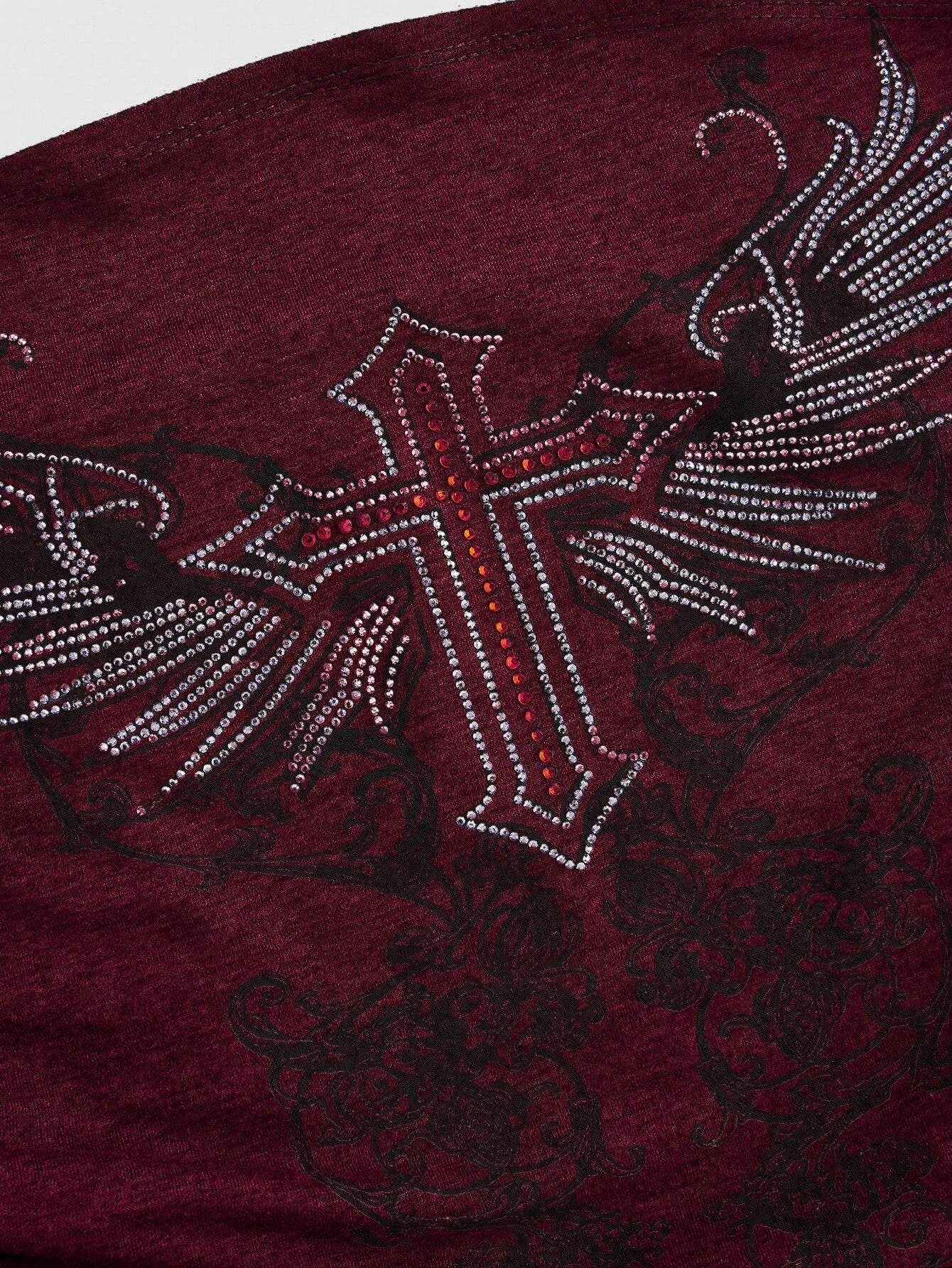 ROMWE Grunge Punk Kpop Studded Star-Printed Tube Top for Women