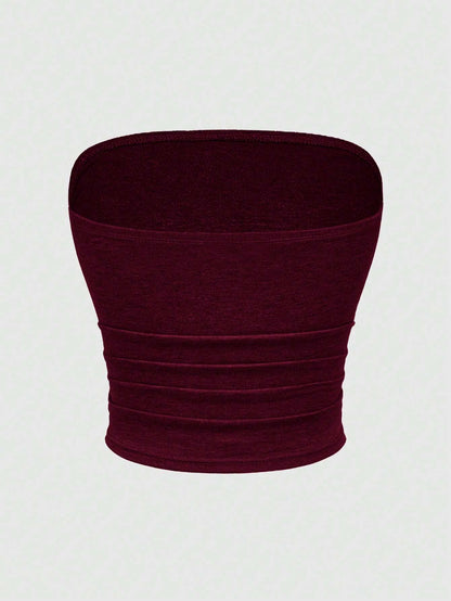 ROMWE Grunge Punk Kpop Studded Star-Printed Tube Top for Women